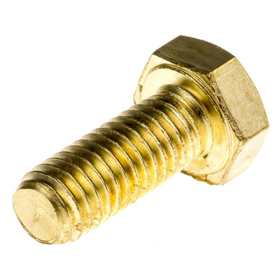 Plain Brass Hex, Hex Bolt, M8 x 20mm