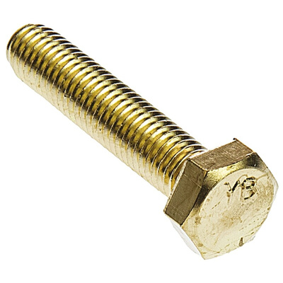Plain Brass Hex, Hex Bolt, M8 x 40mm