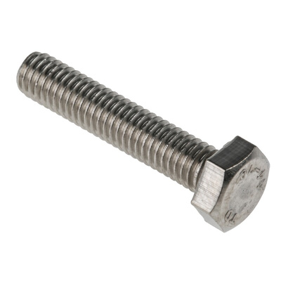 Plain Stainless Steel Hex, Hex Bolt, M6 x 30mm