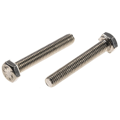 Plain Stainless Steel Hex, Hex Bolt, M6 x 40mm