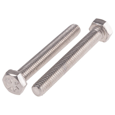 Plain Stainless Steel Hex, Hex Bolt, M6 x 45mm
