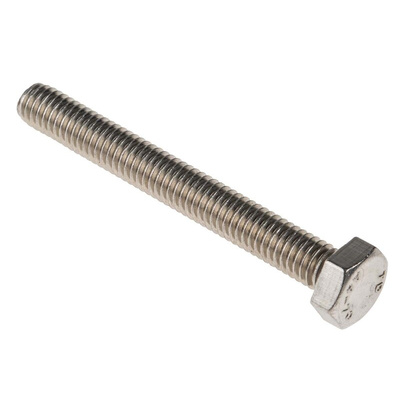 Plain Stainless Steel Hex, Hex Bolt, M6 x 50mm