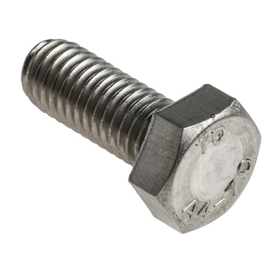 Plain Stainless Steel Hex, Hex Bolt, M8 x 20mm
