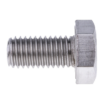 Plain Stainless Steel Hex, Hex Bolt, M10 x 20mm