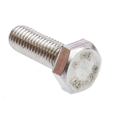 Plain Stainless Steel Hex, Hex Bolt, M10 x 30mm