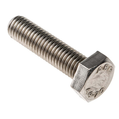 Plain Stainless Steel Hex, Hex Bolt, M10 x 40mm