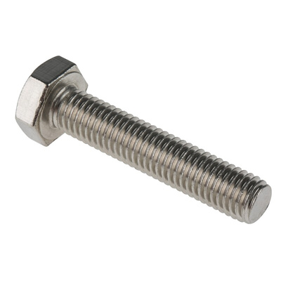 Plain Stainless Steel Hex, Hex Bolt, M10 x 50mm