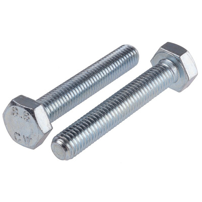 Clear Passivated, Zinc Steel Hex, Hex Bolt, M10 x 60mm