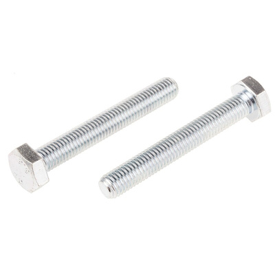 Clear Passivated, Zinc Steel Hex, Hex Bolt, M10 x 70mm
