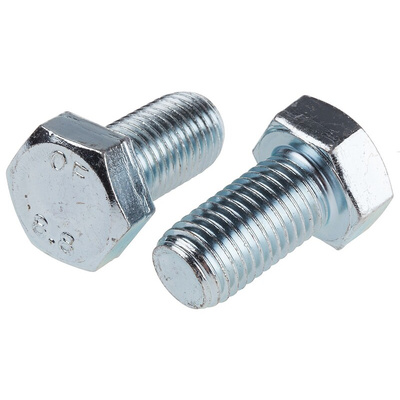 Clear Passivated, Zinc Steel Hex, Hex Bolt, M16 x 30mm