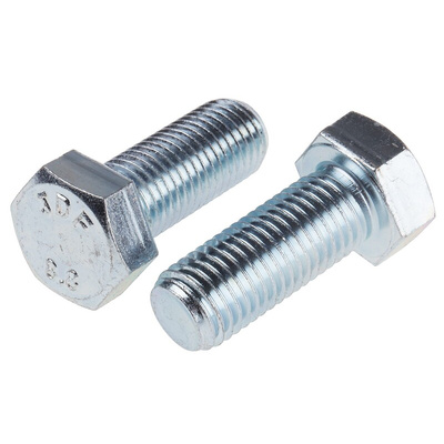 Clear Passivated, Zinc Steel Hex, Hex Bolt, M16 x 40mm