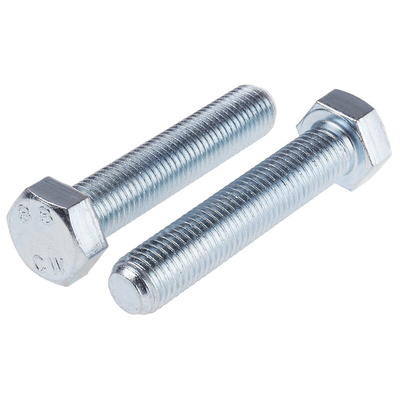 Clear Passivated, Zinc Steel Hex, Hex Bolt, M16 x 80mm
