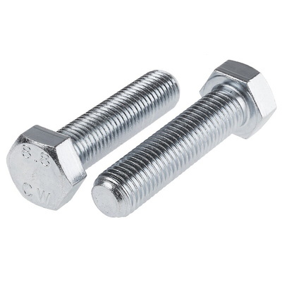 Clear Passivated, Zinc Steel Hex, Hex Bolt, M20 x 80mm