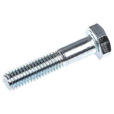 Clear Passivated, Zinc Steel, Hex Bolt, M6 x 30mm