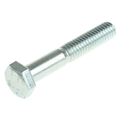 Clear Passivated, Zinc Steel, Hex Bolt, M6 x 35mm