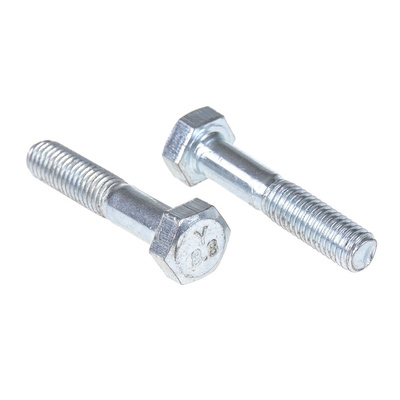 Clear Passivated, Zinc Steel, Hex Bolt, M8 x 40mm