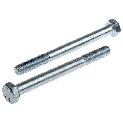 Clear Passivated, Zinc Steel, Hex Bolt, M8 x 90mm