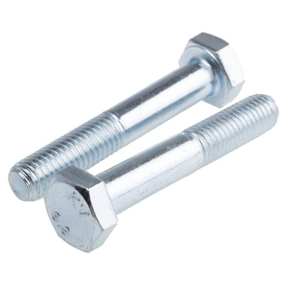 Clear Passivated, Zinc Steel, Hex Bolt, M10 x 60mm