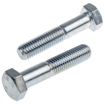 Clear Passivated, Zinc Steel, Hex Bolt, M12 x 60mm