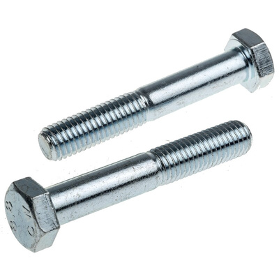 Clear Passivated, Zinc Steel, Hex Bolt, M12 x 75mm