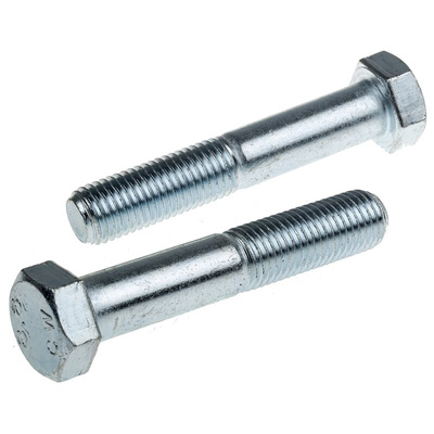 Clear Passivated, Zinc Steel, Hex Bolt, M12 x 100mm