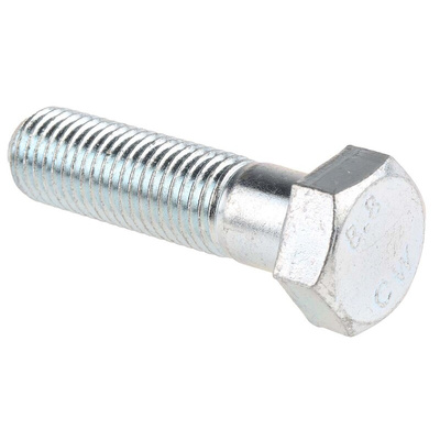 Clear Passivated, Zinc Steel, Hex Bolt, M16 x 60mm