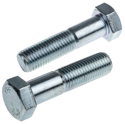 Clear Passivated, Zinc Steel, Hex Bolt, M16 x 65mm