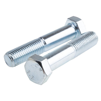 Clear Passivated, Zinc Steel, Hex Bolt, M16 x 80mm