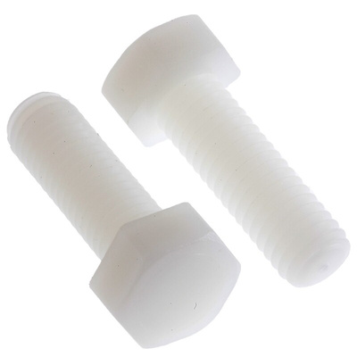 Plain Nylon Hex, Hex Bolt, M8 x 25mm
