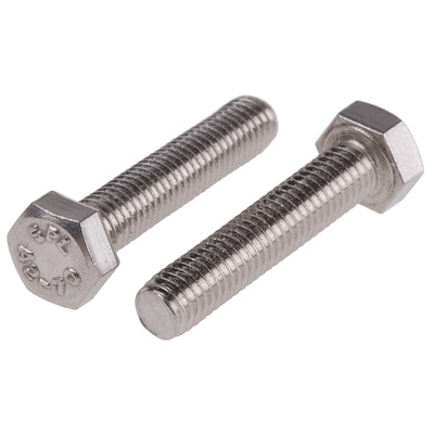 Plain Stainless Steel Hex, Hex Bolt, M5 x 25mm