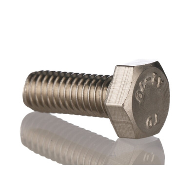 Plain Stainless Steel Hex, Hex Bolt, M6 x 16mm