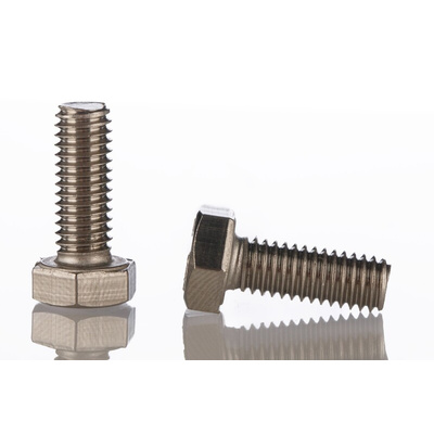 Plain Stainless Steel Hex, Hex Bolt, M6 x 16mm