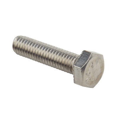 Plain Stainless Steel Hex, Hex Bolt, M6 x 25mm