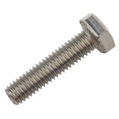 Plain Stainless Steel Hex, Hex Bolt, M6 x 25mm