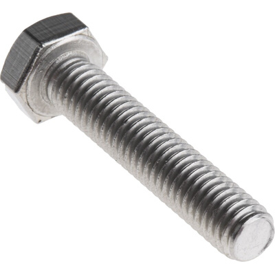 Plain Stainless Steel Hex, Hex Bolt, M6 x 30mm