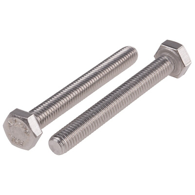 Plain Stainless Steel Hex, Hex Bolt, M6 x 50mm