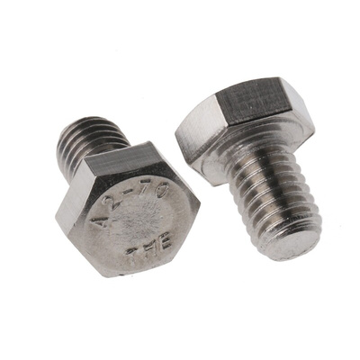 Plain Stainless Steel Hex, Hex Bolt, M8 x 12mm