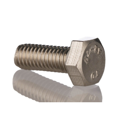 Plain Stainless Steel Hex, Hex Bolt, M8 x 25mm