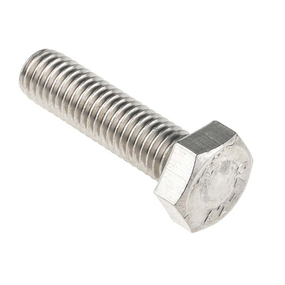Plain Stainless Steel Hex, Hex Bolt, M8 x 30mm