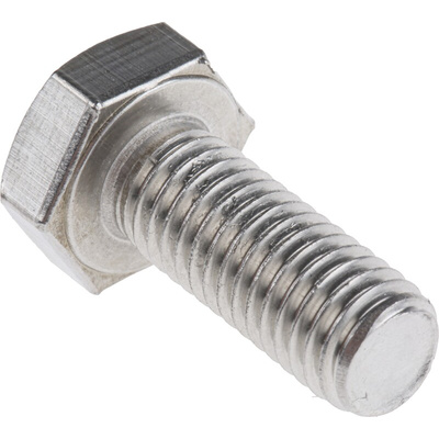 Plain Stainless Steel Hex, Hex Bolt, M10 x 25mm