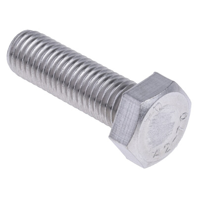 Plain Stainless Steel Hex, Hex Bolt, M12 x 40mm