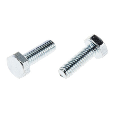 Zinc plated & clear Passivated Steel Hex, Hex Bolt, M4 x 12mm