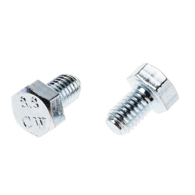 Zinc plated & clear Passivated Steel Hex, Hex Bolt, M5 x 8mm