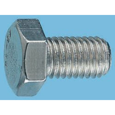 Zinc plated & clear Passivated Steel Hex, Hex Bolt, M4 x 20mm