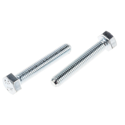Zinc plated & clear Passivated Steel Hex, Hex Bolt, M5 x 30mm