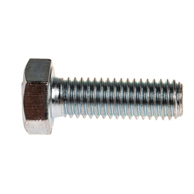 Zinc plated & clear Passivated Steel Hex, Hex Bolt, M8 x 25mm