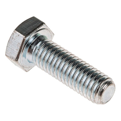 Zinc plated & clear Passivated Steel Hex, Hex Bolt, M8 x 25mm