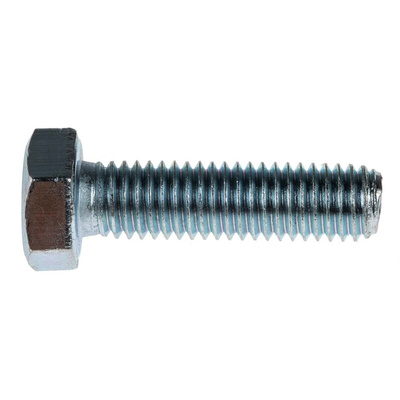 Zinc plated & clear Passivated Steel Hex, Hex Bolt, M8 x 30mm