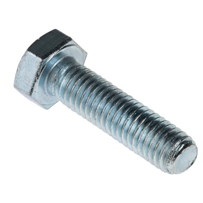 Zinc plated & clear Passivated Steel Hex, Hex Bolt, M8 x 30mm