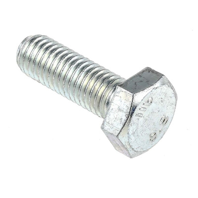 Clear Passivated, Zinc Steel Hex, Hex Bolt, M10 x 30mm